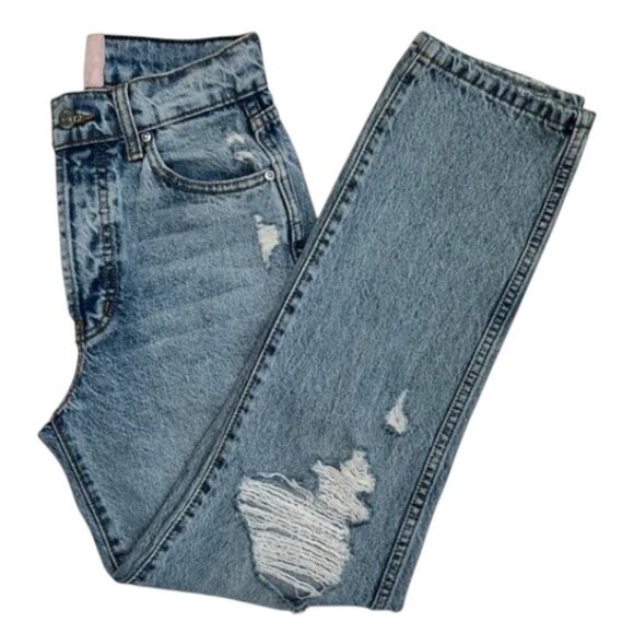 Revice Denim Distressed Light Wash Straight Leg Vintage Style Jeans Women’s 26 - Picture 6 of 13